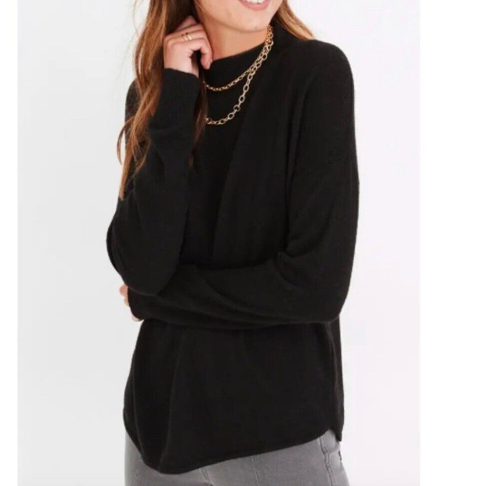 Madewell Black Ashbury Mockneck Sweater